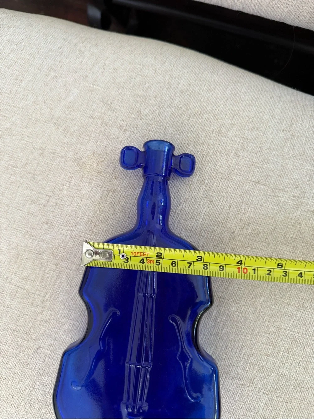 Violin bottle cobalt blue vintage glass antique